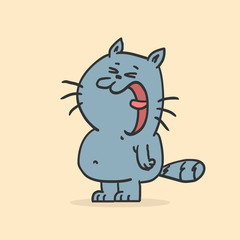 Cat hungry screams. Funny character