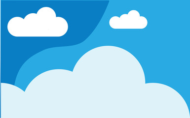 Sky clouds banner horizont, vector illustration