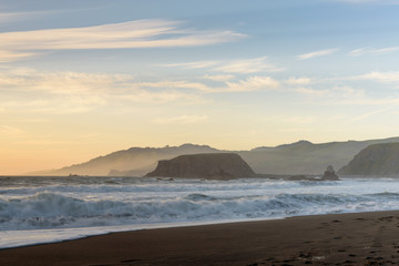 Fototapeta na wymiar Sunset at Pacific Ocean, California, USA