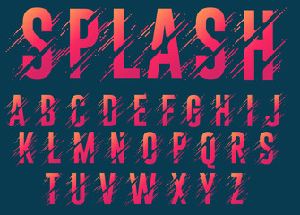 Alphabet letters, stylized colorful abc, liquid ink font. Vector
