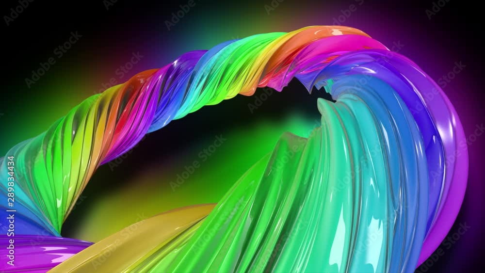 Poster paint flow moves in a circle. abstract colorful creative background with stream of mixed oil paints 