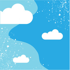 Sky clouds background cartoon concept design, vector illustration