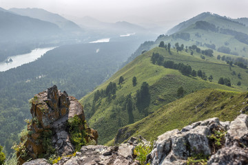 landscape with mountains and river