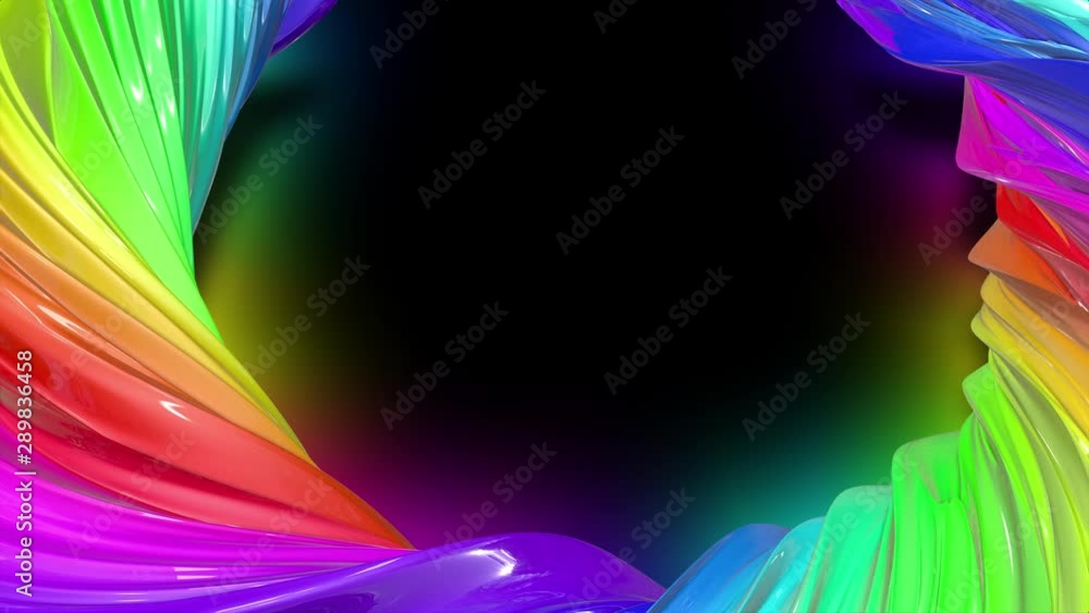 Poster paint flow moves in a circle. abstract colorful creative background with stream of mixed oil paints 