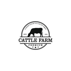 Cattle farm logo design - angus cow farm