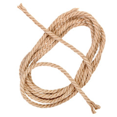 Coil of rope isolated on a white background