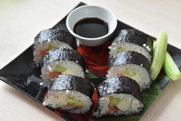 sushi on plate