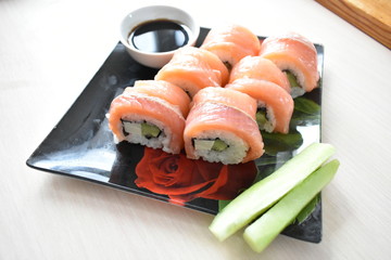 sushi on plate