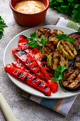 Grilled vegetables. Summer vegan food