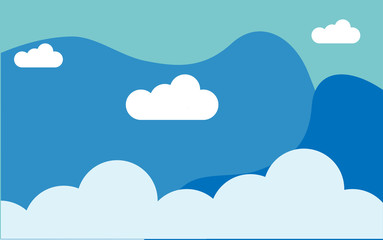 Sky clouds panorama, vector illustration