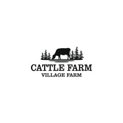 Cattle farm logo design - angus cow farm