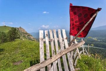 wooden fence in the mountains