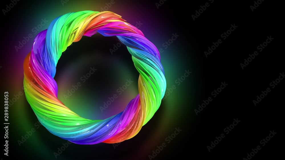 Poster paint flow moves in a circle. abstract colorful creative background with stream of mixed oil paints 