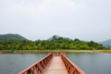 Songjiho Lake in Goseong-gun, South Korea.