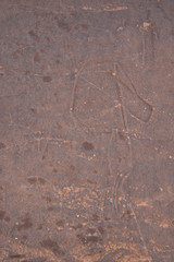 Ancient cave paintings / rock art in Ha'il Province in Saudi Arabia (world heritage site)