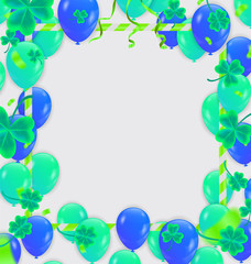 Happy Birthday Backgrounds Grand opening ceremony vector banner. Realistic glossy balloons, confetti