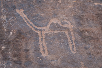Ancient cave paintings / rock art in Ha'il Province in Saudi Arabia (world heritage site)