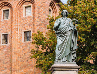 Historic Monument of Nicolaus Copernicus in Toru.  In the city where the famous astronomer lived