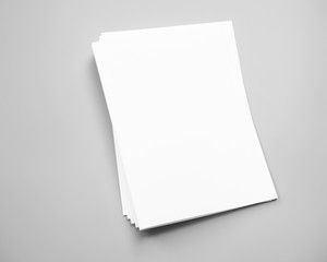 blank book isolated on white background, Poster mock-ups paper, white paper isolated on gray background, Blank portrait A4. brochure magazine isolated on gray, can use banners products business 