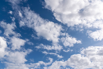 White Clouds In the Blue Sky. Natural background with Clouds
