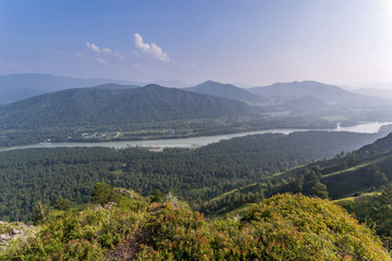 landscape with mountains and river