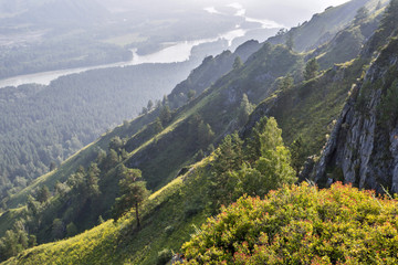 landscape with mountains and river