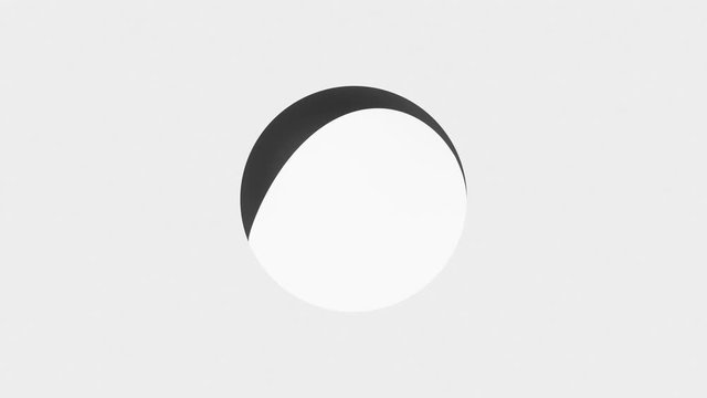 Animated symbol Taichi on light background.