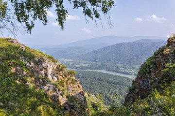 landscape with mountains and river