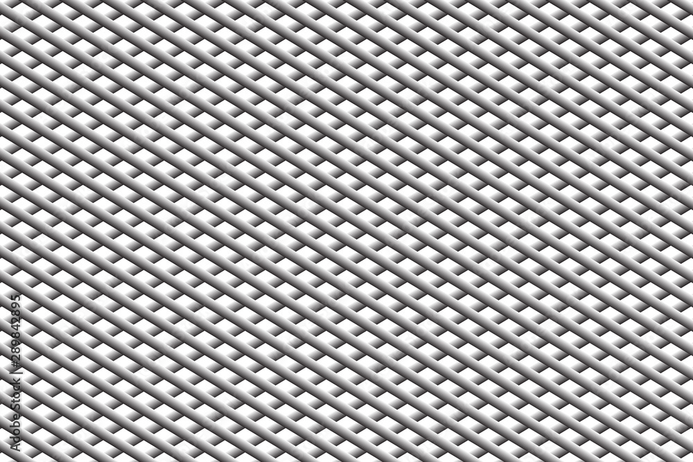 Poster Diagonal lines white pattern with dashes. Fence black geometric background - stock vector