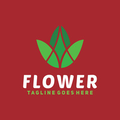 Flower Logo design with Modern And Organic Emblem vector concept and Natural icon. Leaf   Symbol. Logo for Company and Business.