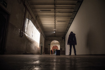 Madrid, Community of Madrid / Spain »; Winter of 2018: A young woman in the Halls of the Tabakalera Museum in Madrid