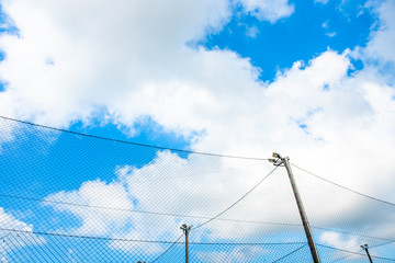 Nature Bright blue Sky with white clouds on blackground. Beautiful sky and clouds in the afternoon.