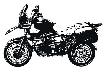 Obraz na płótnie Canvas Custom Motorcycle Graphic Poster Illustration. Vector isolated bike logo icon.