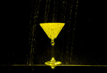  glass with alcohol and ice