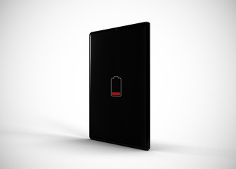 Tablet Pad Charging Empty Low Battery 3D Render