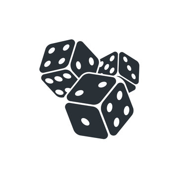 flat vector image icons on a white background, isometric image, gambling for everyone