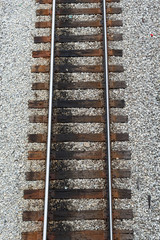 An Overhead View of a Railroad Track