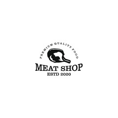 Butcher logo - meat shop cattle farm vintage logo