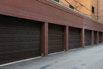 Row of City Garages in an Alley