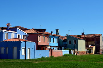 Bunte Häuser auf Burano - obrazy, fototapety, plakaty