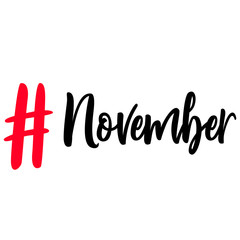 November hashtag symbol vector
