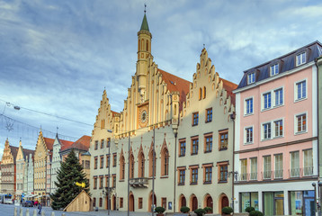 Altstadt street in Landshut, Germany
