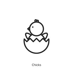 chick icon. chick vector symbol. Linear style sign for mobile concept and web design. chick symbol illustration. Pixel vector graphics - Vector	
