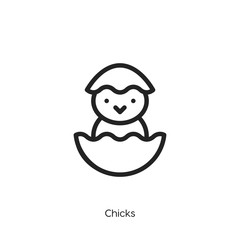 Obraz premium chick icon. chick vector symbol. Linear style sign for mobile concept and web design. chick symbol illustration. Pixel vector graphics - Vector 