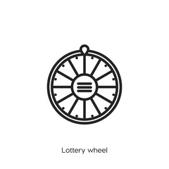 lottery wheel icon vector symbol