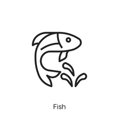 fish icon vector symbol