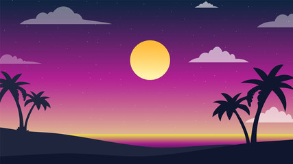 Fototapeta na wymiar Ultimate Sunset Evening Landscape Background