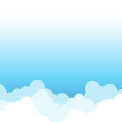 White clouds on top blue sky summer vector background