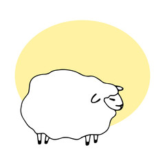 Sheep sketch icon . Hand drawn sheep icon. Sheep vector icon. Sheep icon isolated on white background.