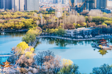 Spring scenery of Qingcheng Park, Hohhot, Inner Mongolia, China
